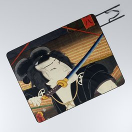 Japanese Art Print - Kabuki Actor #4 Picnic Blanket