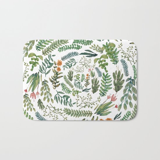water color rotation garden Bath Mat