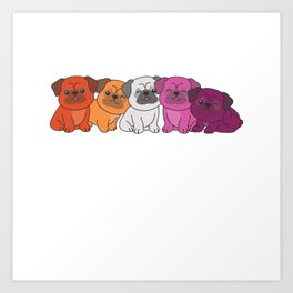 Lesbian Flag Pug Pride Lgbtq Cute Dogs Art Print