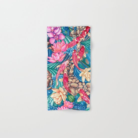 Koi Pond Hand & Bath Towel