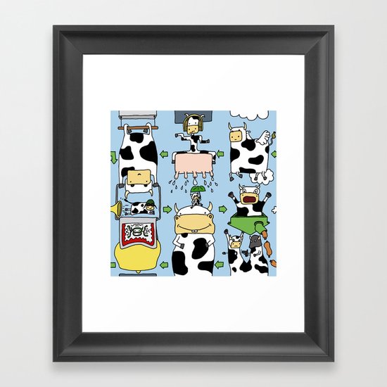 Cow story Framed Art Print