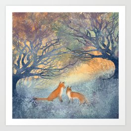 The Two Foxes Art Print