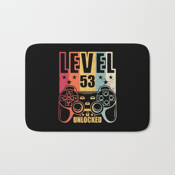Level 53 Unlocked Gaming Birthday Gamer Bath Mat