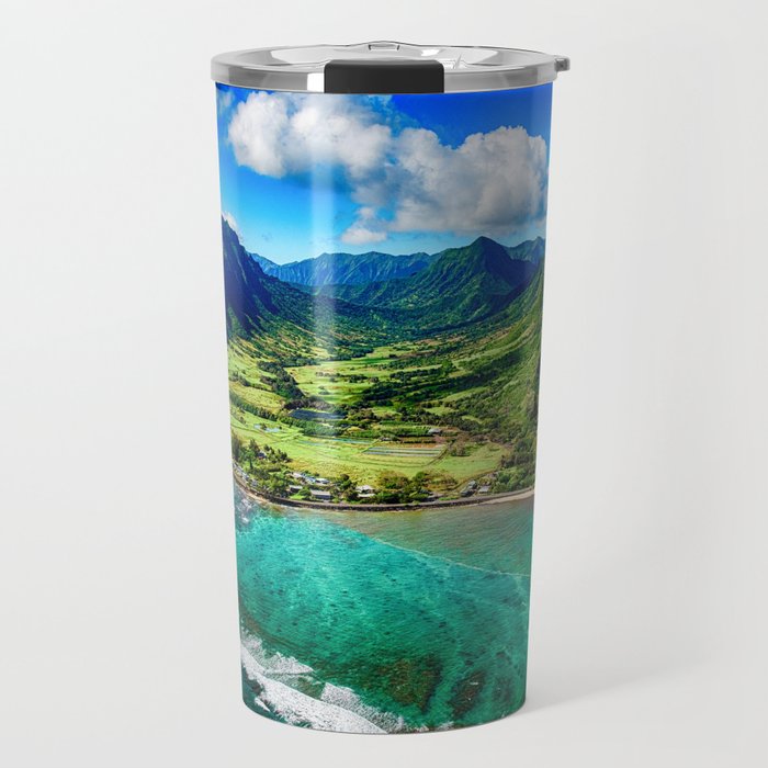 Coastal Oahu, Hawaii turquise ocean blue waters tropical color landscape photograph / photography Travel Mug