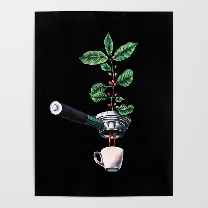 Coffee Plant Design Espresso Barista Poster