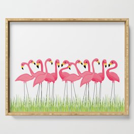 Cuban Pink Flamingos Serving Tray