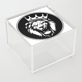 The roaring wild lion king in the crown Acrylic Box