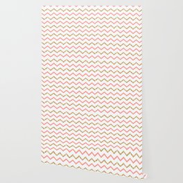 line Zigzag pink and gold Wallpaper