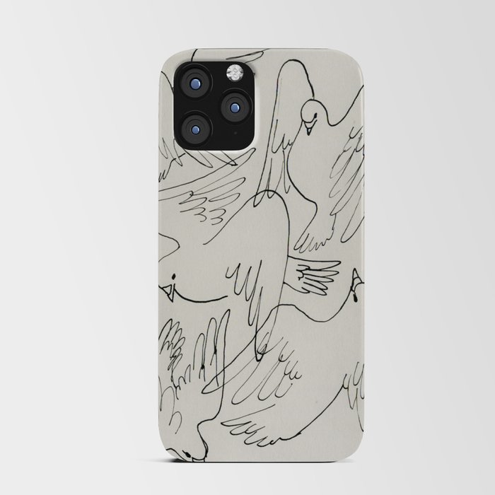 Doves flying in the snow iPhone Card Case