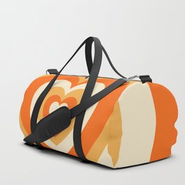 Orange Retro Hearts Duffle Bag