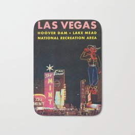 1960s Vintage Downtown Las Vegas Travel Poster Bath Mat | 70S, Gambling, Vintageposter, Vintage, Retro, Casino, Fremont, Tourist, Travelposter, Travel 