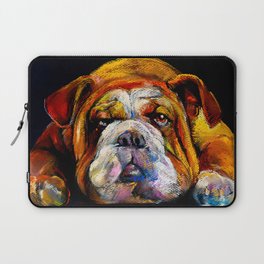 Bulldog pastel portrait Laptop Sleeve
