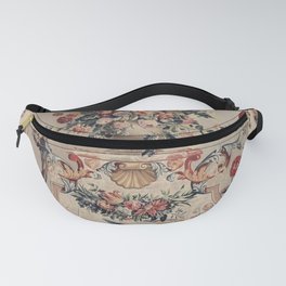 Antique 18th Century Arabesque Macaw Tapestry Fanny Pack