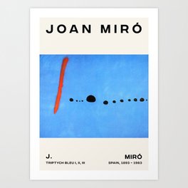 Joan Miro - Triptych Bleu I, II, III - Exhibition Poster - Art Print - Vintage Painting Art Print