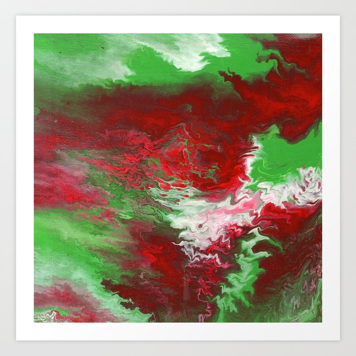 Christmas Acrylic Pour Art Print By Alexsutherlinart Society6