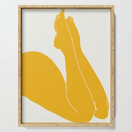 Nude in yellow 3 Serving Tray