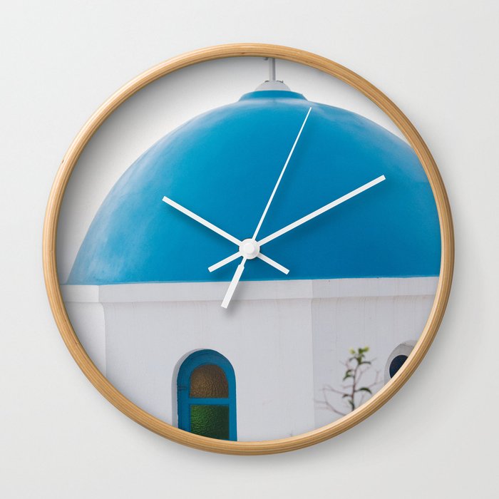Santorini Oia Greece #1 #wall #art #society6 Wall Clock