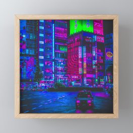 Retro Game VHS Cyberpunk City Framed Mini Art Print