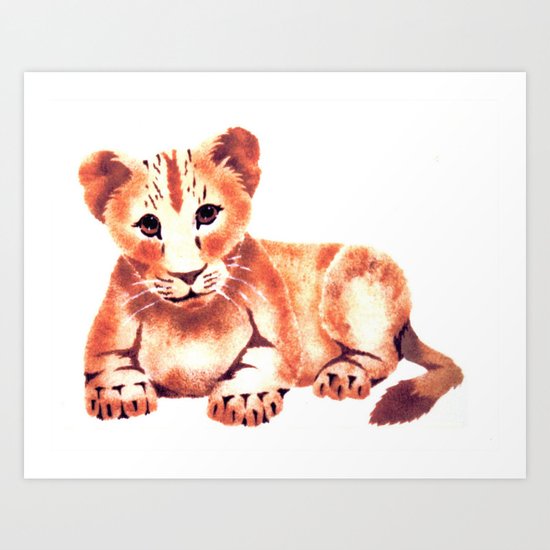 Baby Lion Cub Art Print