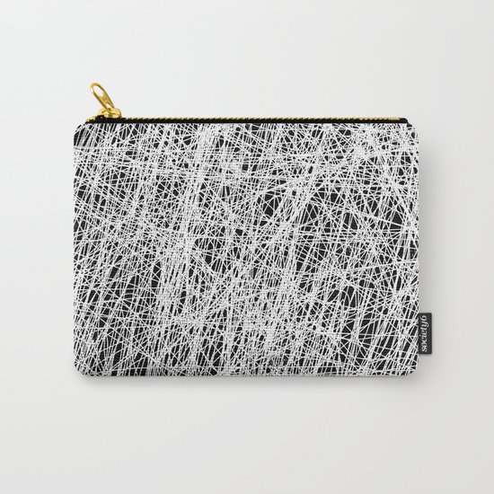 Web Of Confusion - Black and white, abstract painting Carry-All Pouch