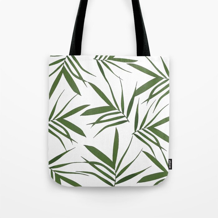 Greenwhite leaves decor Tote Bag by PrintedDreams | Society6