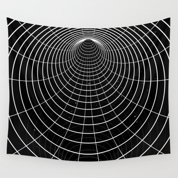 Black-white wormhole Wall Tapestry
