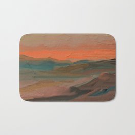 Southwestern Sunset Bath Mat | Cliffs, Orange, Desert, Browns, Sky, Nature, Southwestcolors, Painting, Digital, Rugged 