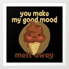 Funny Ice Cream Saying Art Print | Popsicle, Cool Saying, Gift Idea, Ice Cream, Cool Sayings, Candy, Emoji, Cute, Mood, Angry Icecream 