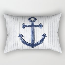 Rustic Anchor in navy blue Rectangular Pillow
