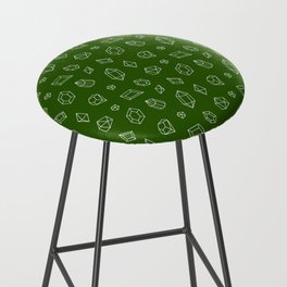Green and White Gems Pattern Bar Stool