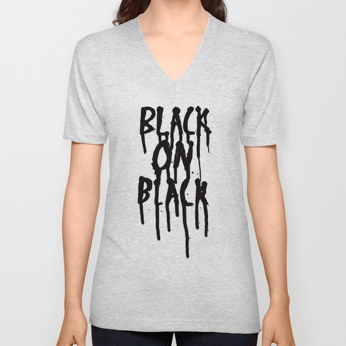 Black on black V Neck T Shirt