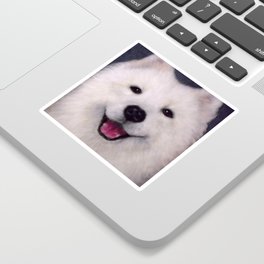 Cute Samoyed dog wool portrait Sticker