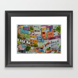 Casas de colores. Medellín Framed Art Print