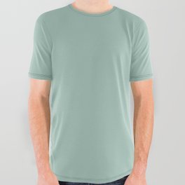 Pastel Aqua Blue Green Solid Color Hue Shade - Patternless All Over Graphic Tee