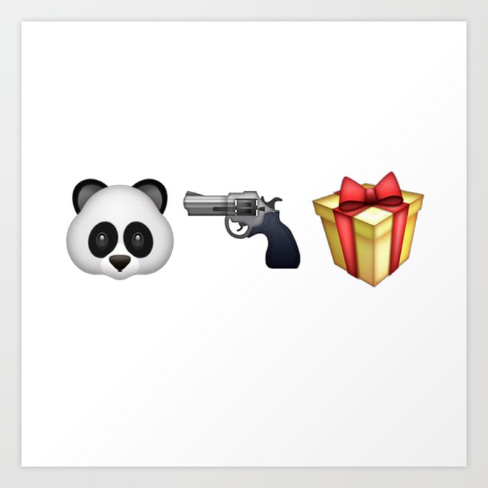 A Panda Next to a Gun Next to a Wrapped Gift (Shosanna, HBO Girls) Art Print