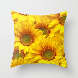 Yellow Mellow Sunflower Bouquet #decor #society6 #buyart Throw Pillow