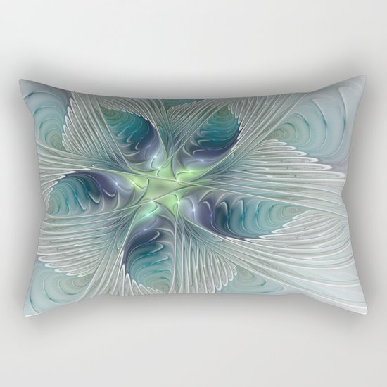 A Floral Fantasy, Abstract Fractal Art Rectangular Pillow