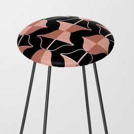 WHALE SONG Midcentury Modern Geometry Warm Pink Nude Counter Stool