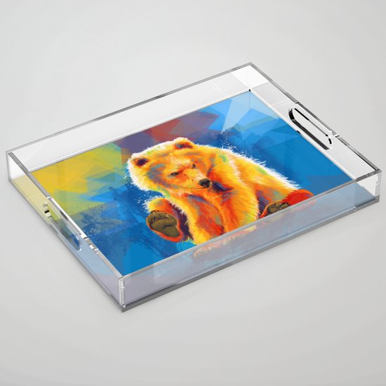 Play With A Bear Animal Digital Painting Colorful Illustration