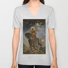 Winged saint on horseback - Gustave Moreau V Neck T Shirt