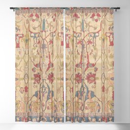 Heriz Antique Persian Rug Print Sheer Curtain