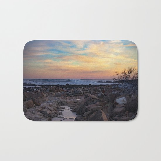 Winter Sunset at Bassrocks Bath Mat
