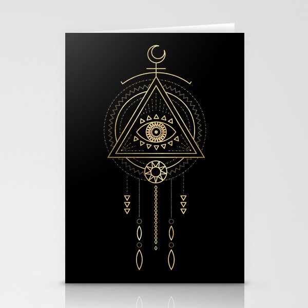 Mandala Tribal Eye Copper Bronze Gold Stationery Cards