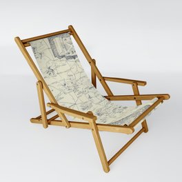A pictorial sketch of Texas-Old vintage map Sling Chair