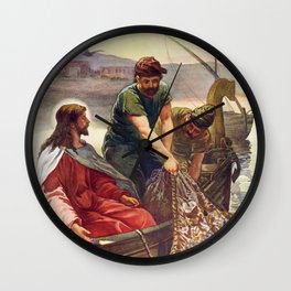 Peter and Jesus Fishing Wall Clock