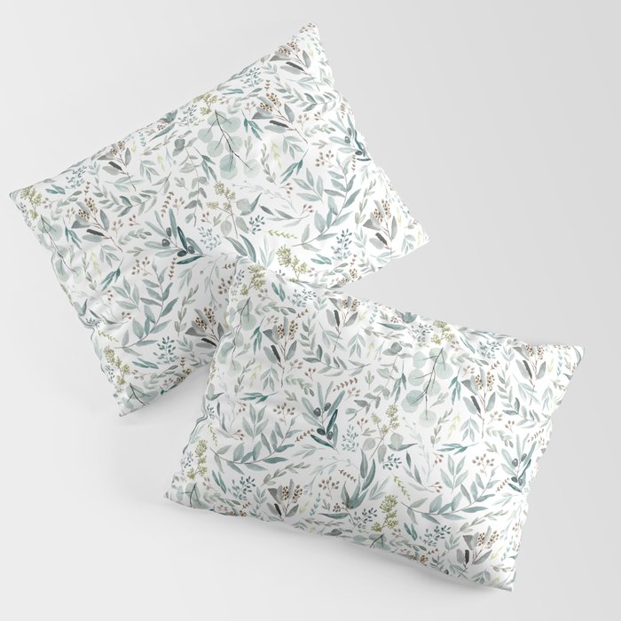 Little Eucalyptus Botanical Pattern Pillow Sham