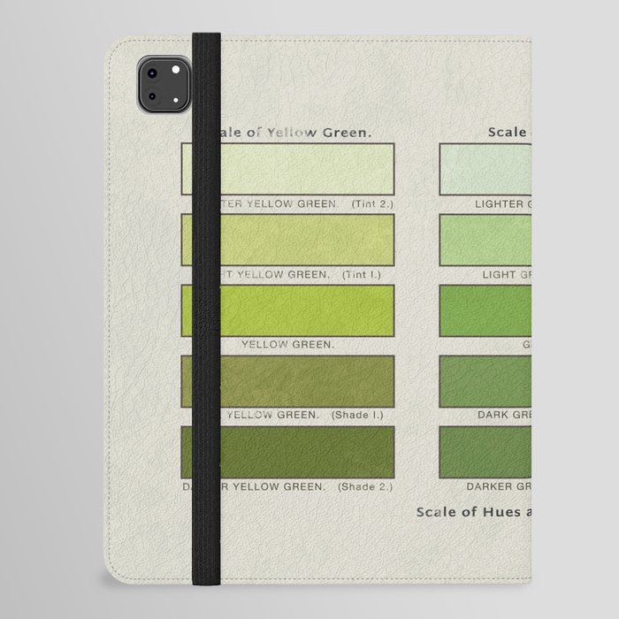 Mark Maycock's Scale of hues and tones of green from 1895 (vintage remake) iPad Folio Case