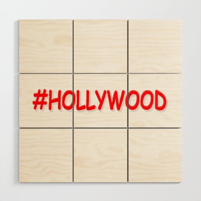 "#HOLLYWOOD" Cute Design. Buy Now Wood Wall Art