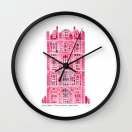 Hawa Mahal – Pink Palace of Jaipur, India Wall Clock | Traveler, Architecture, Indian, City, Asia, Palace, Painting, Abroad, Curated, Pink 