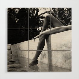 Dip your toes into the water, female form black and white photography - photographs Wood Wall Art